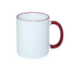 Cana (cana) cu maner colorat, bordura ceramica colorata pentru imprimare prin sublimare